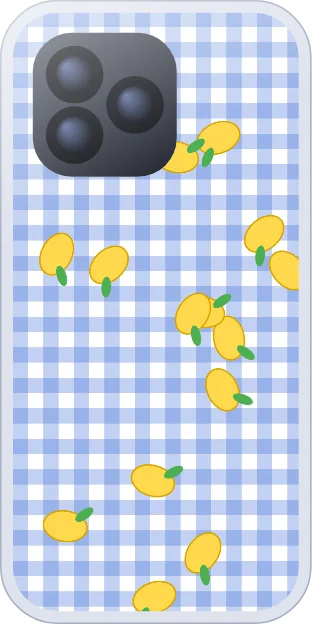 Lemons on blue gingham